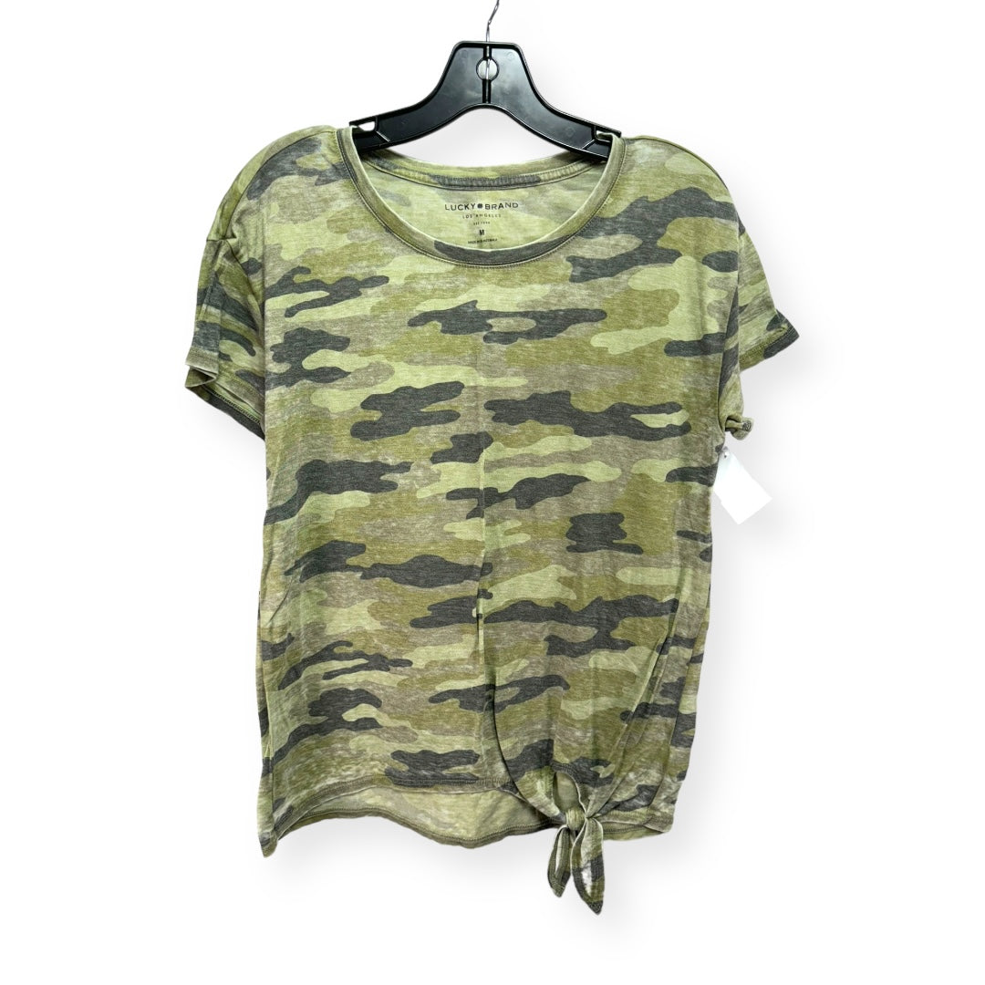 Camouflage Print Top Short Sleeve Basic Lucky Brand, Size M