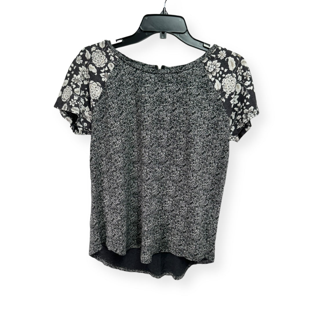 Black & Grey Top Short Sleeve Lucky Brand, Size M