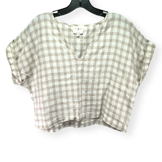 Checkered Pattern Top Short Sleeve Lou And Grey, Size M