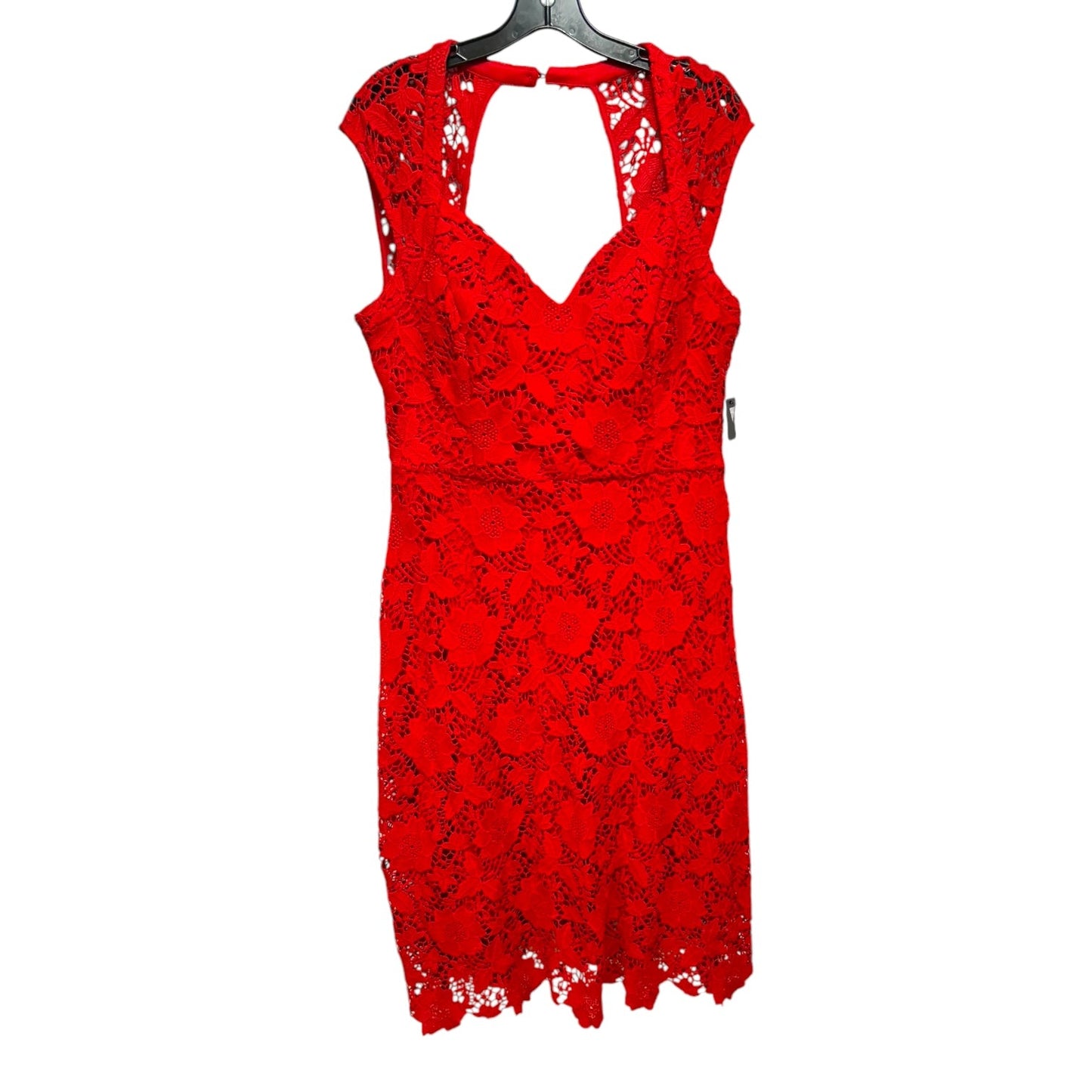 Lace Midi Dress By Guess In Red, Size: 14