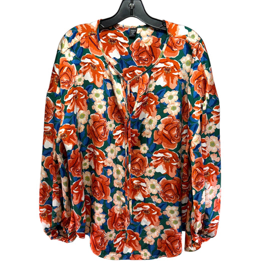 Top Long Sleeve By Shein In Floral Print, Size: 2x