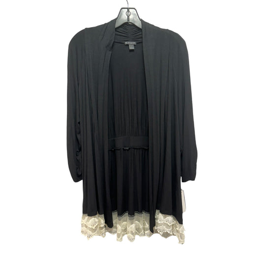 Lace Trim Cardigan By New Directions In Black & Cream, Size: S