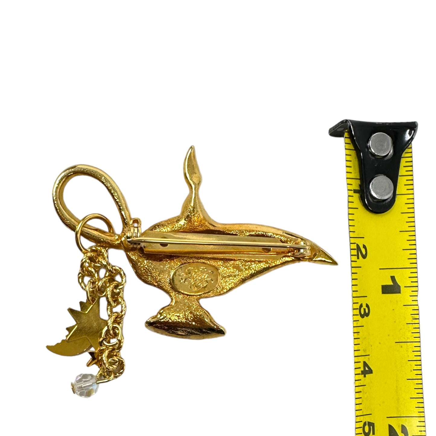 Aladdin's Magic Lamp Rhinestone Gold Tone Pin By Kirks Folly