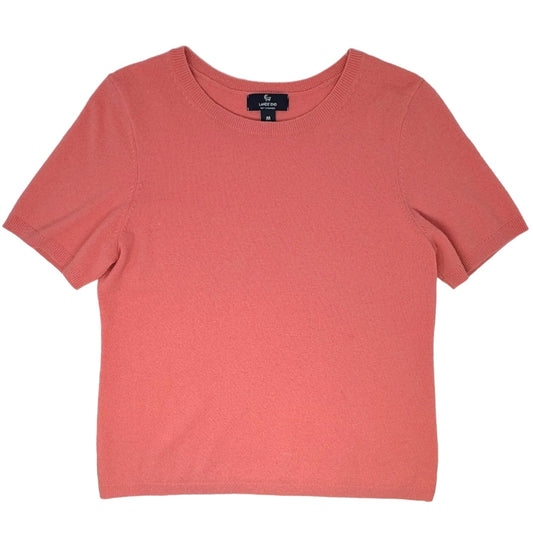 Cashmere Short Sleeve Sweater 
By Lands End In Peach, Size: M