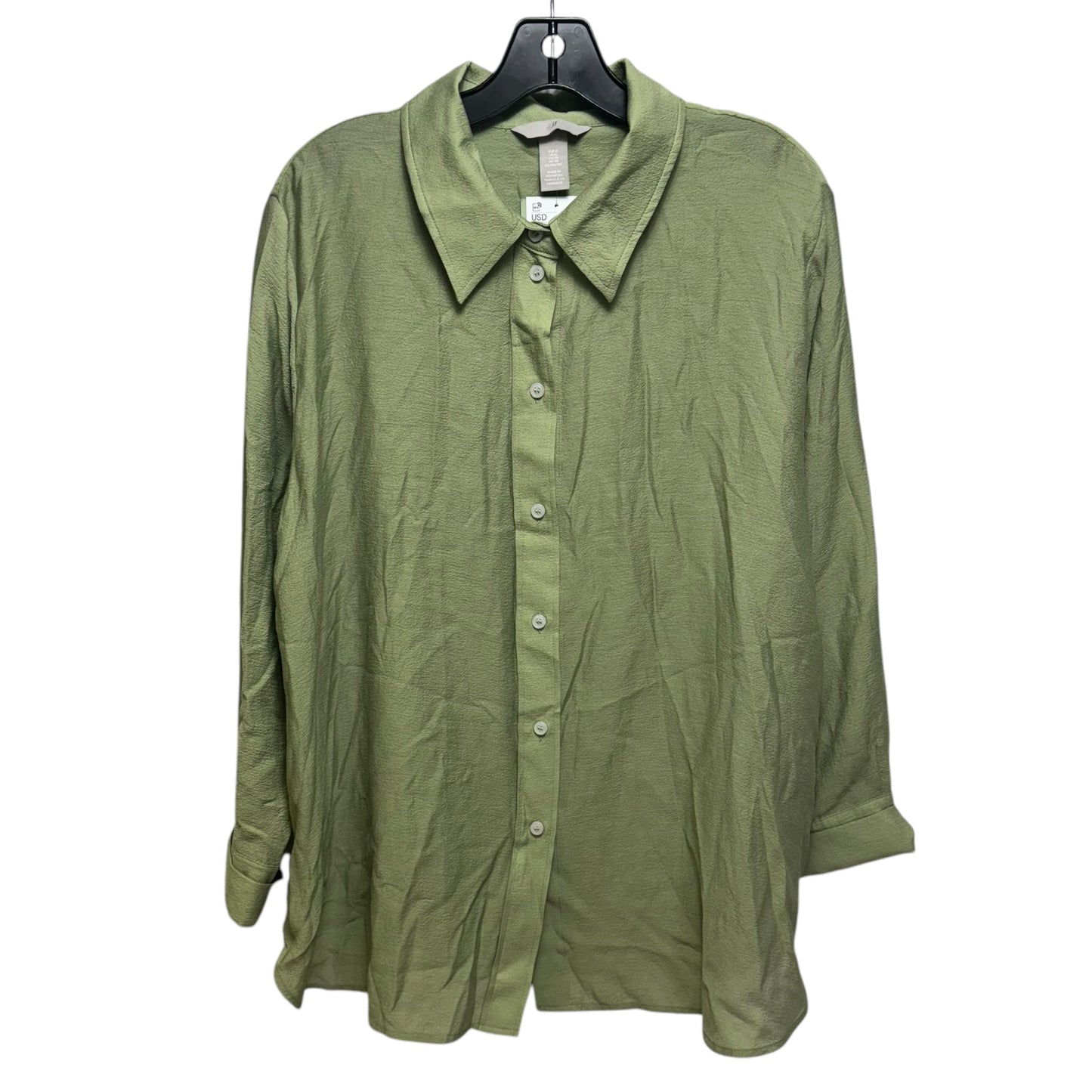 Top Long Sleeve By H&m In Green, Size: Xl