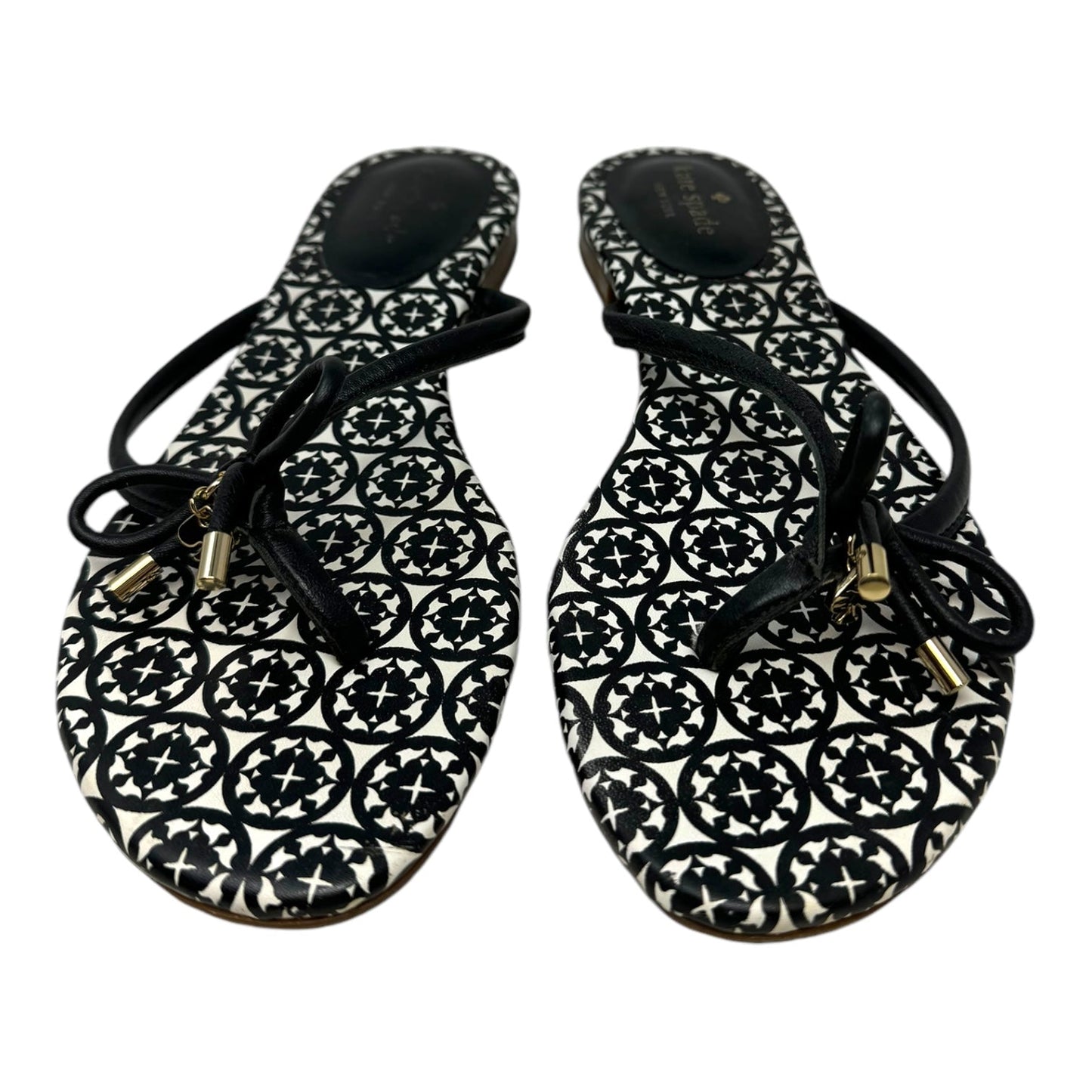 Sandals Designer By Kate Spade In Black & White, Size: 8.5