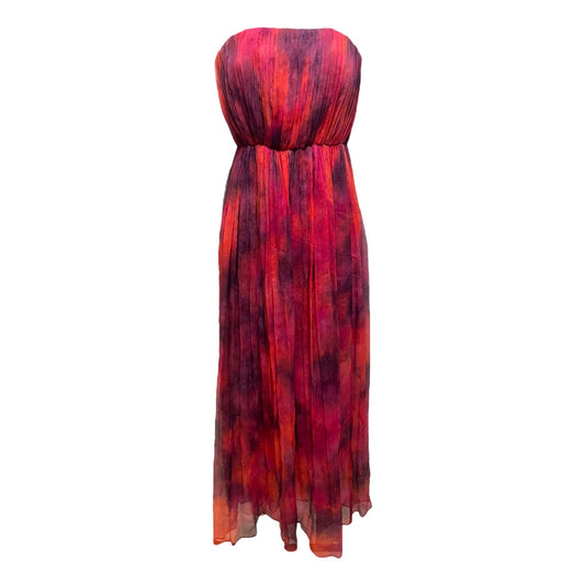 Strapless Silk Gauze Dress Casual Maxi By Alice + Olivia In Purple & Red, Size: 0