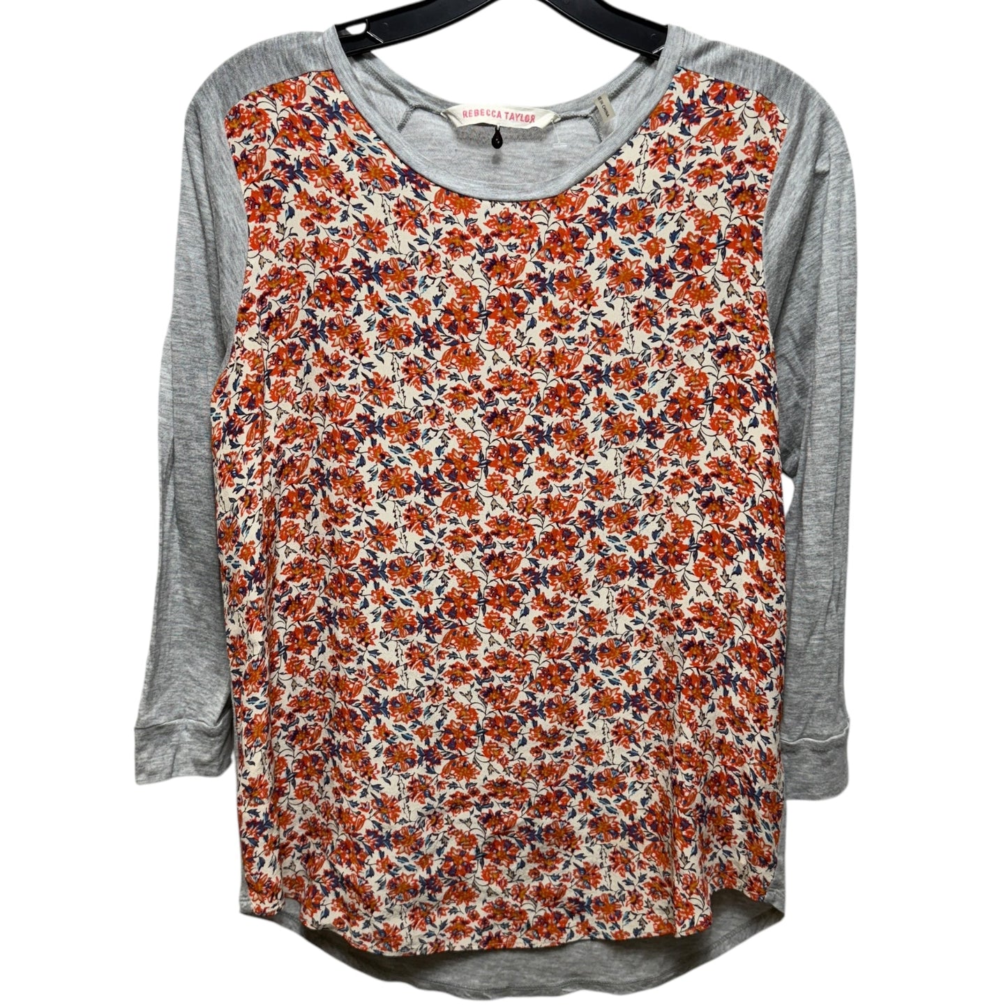 Silk Blend Top Long Sleeve By Rebecca Taylor In Floral Print, Size: 4