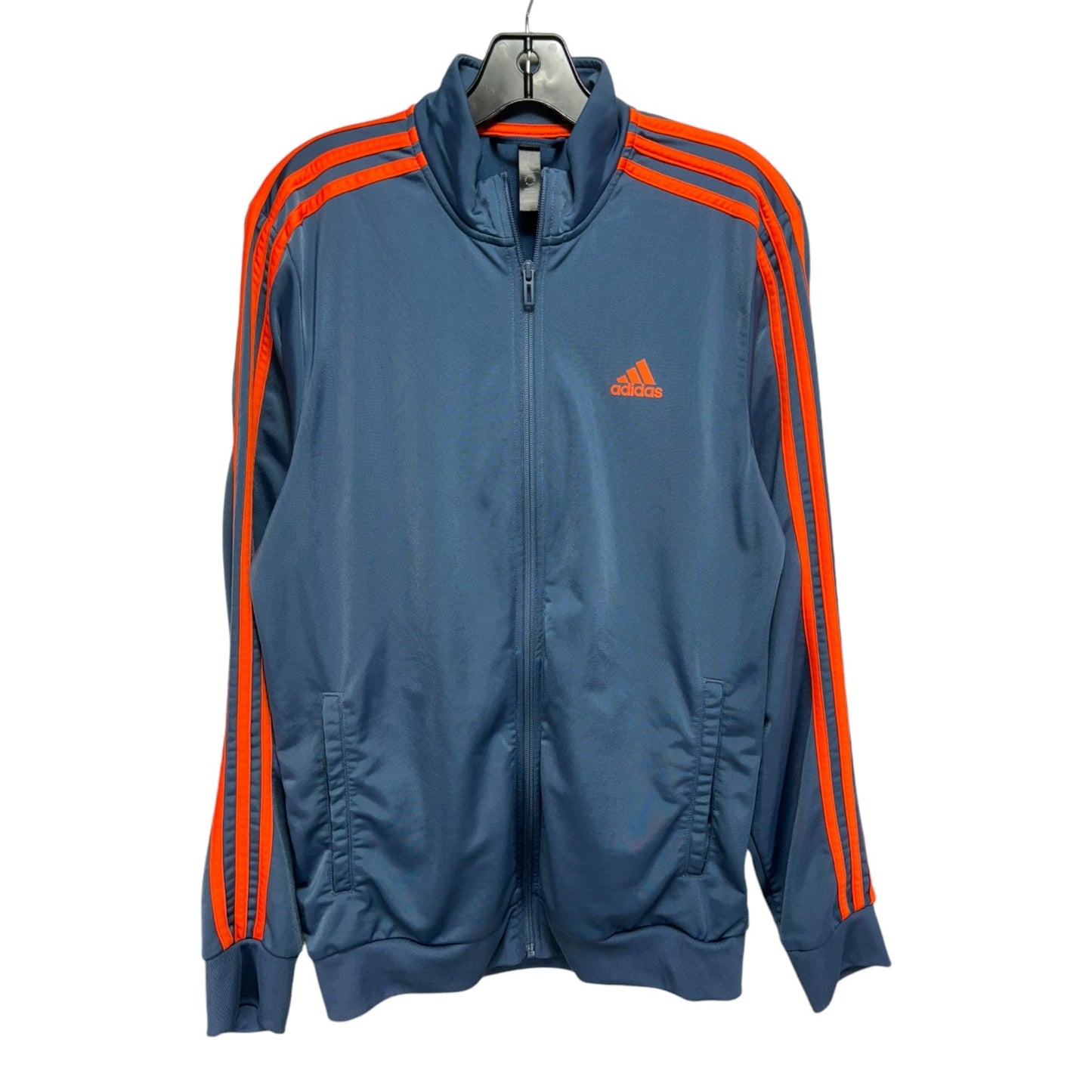 Athletic Jacket By Adidas In Blue & Orange, Size: M