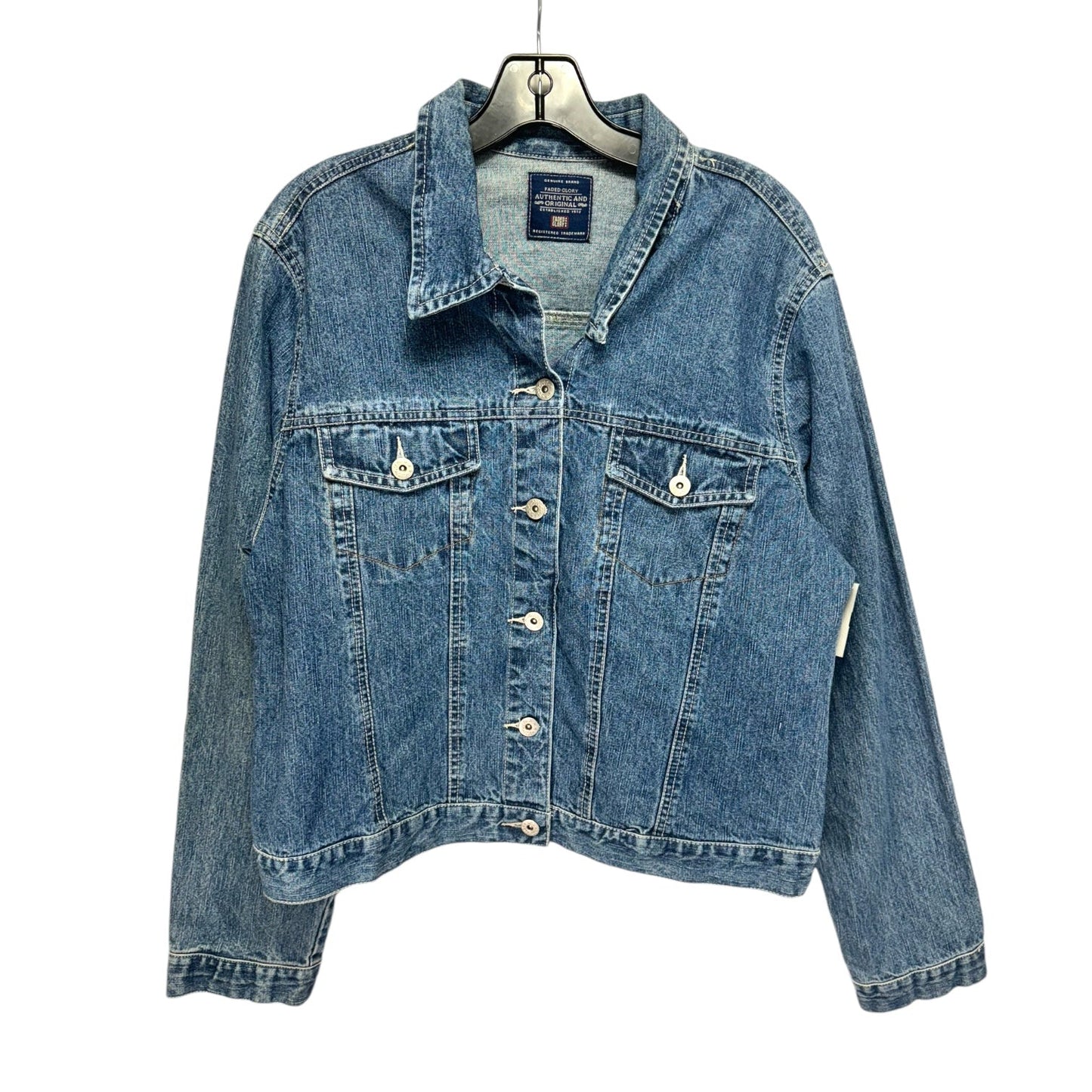 Jacket Denim By Faded Glory In Blue Denim, Size: L