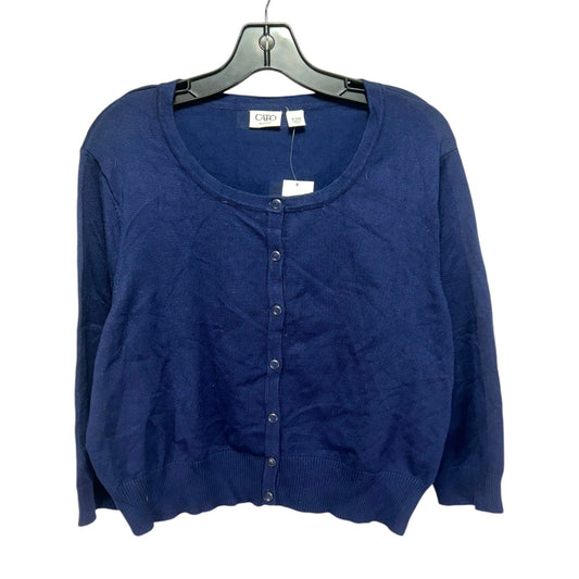 Sweater Cardigan By Cato In Blue, Size: 18