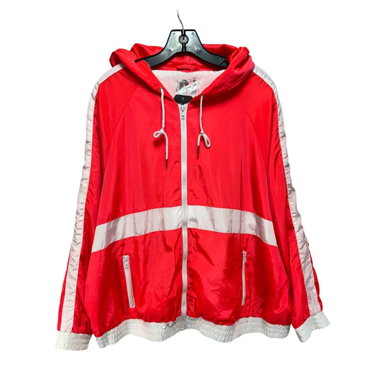 Athletic Jacket By New Look In Pink & White, Size: 3x