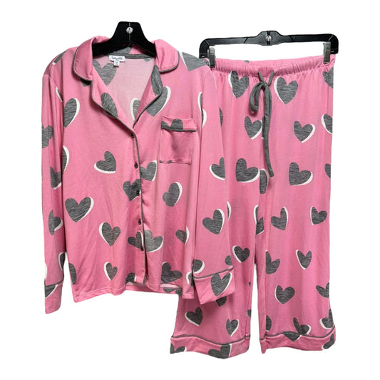 Heart Pajama Set 2pc By Splendid In Pink, Size: S