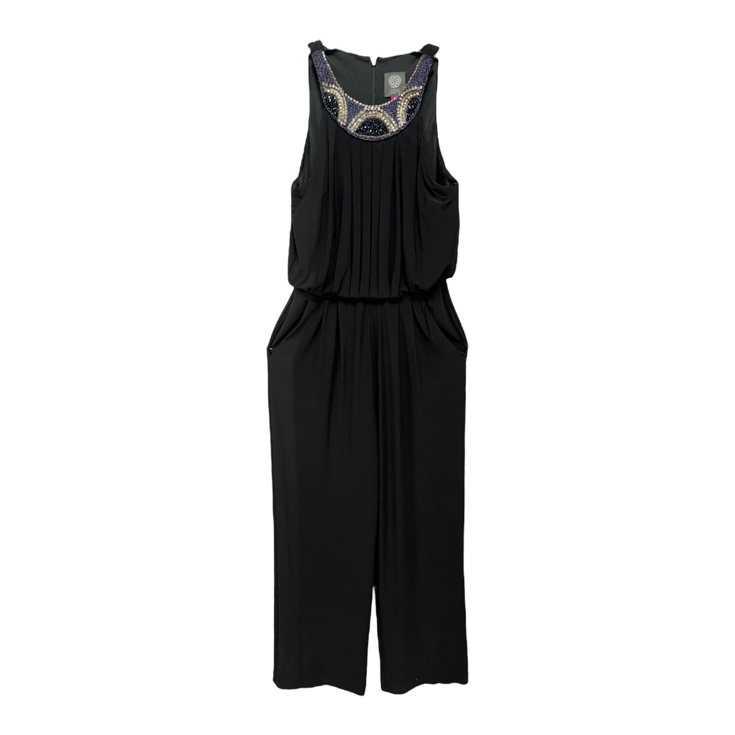 Beaded Collar Jumpsuit By Vince Camuto In Black, Size: 2