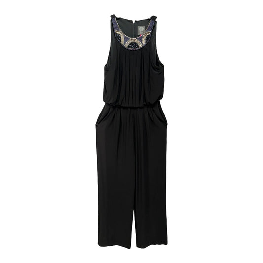 Beaded Collar Jumpsuit By Vince Camuto In Black, Size: 2