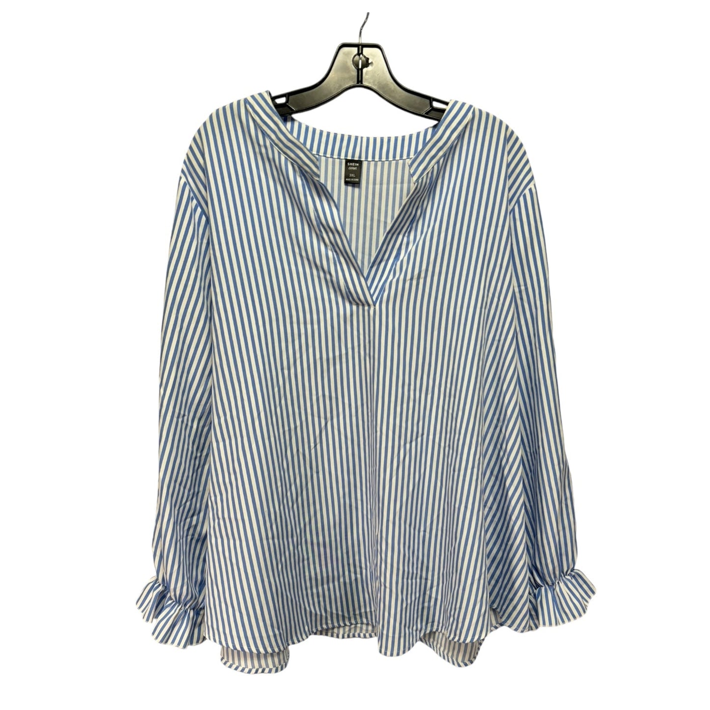 Top Long Sleeve By Shein In Striped Pattern, Size: 3x