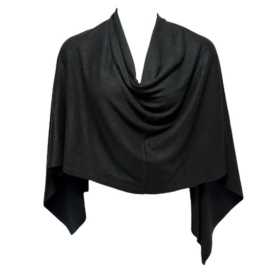 Knit Poncho Topper By Unbranded In Black