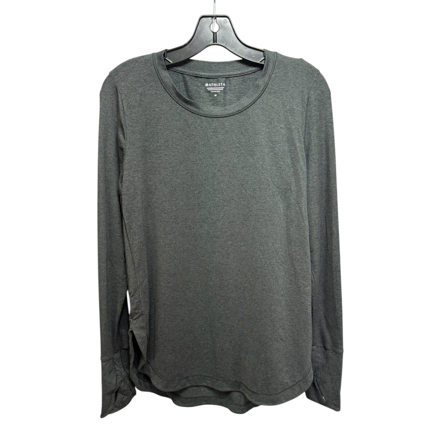 Athletic Top Long Sleeve Crewneck By Athleta In Grey, Size: M