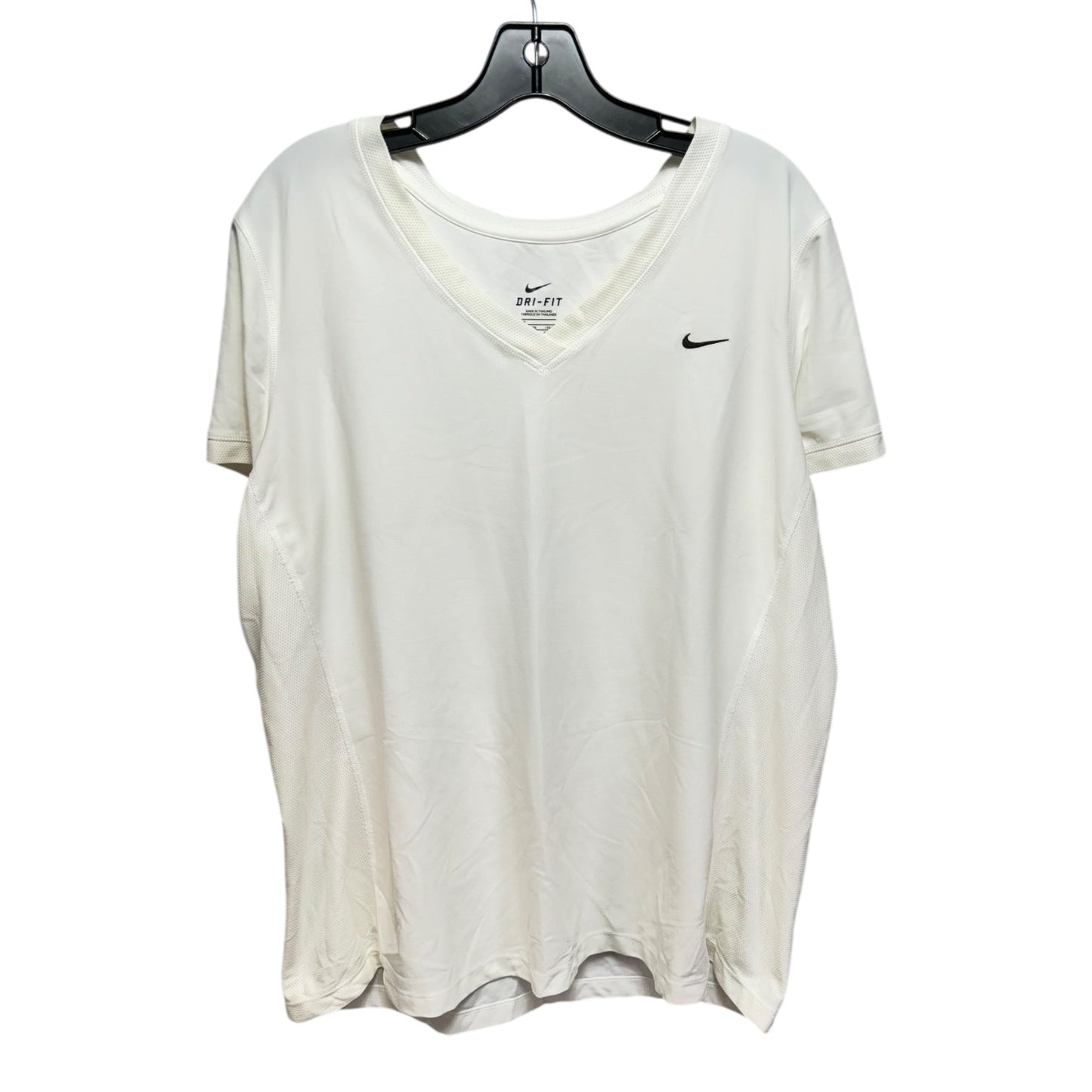 Athletic Top Short Sleeve By Nike Apparel In White, Size: 1x