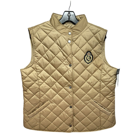 Logo Vest Puffer & Quilted By Lauren By Ralph Lauren In Beige, Size: L