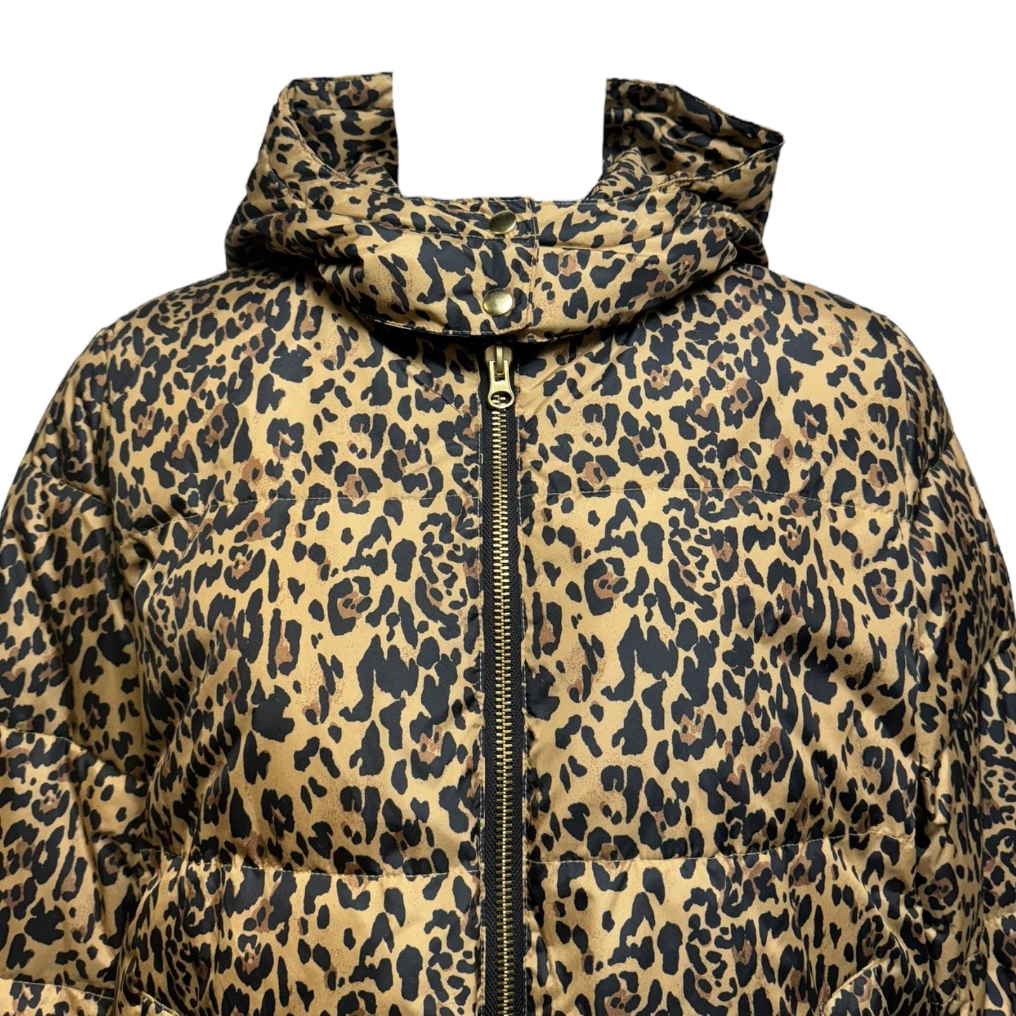 Hooded Jacket Puffer & Quilted By J. Crew In Animal Print, Size: Xxl