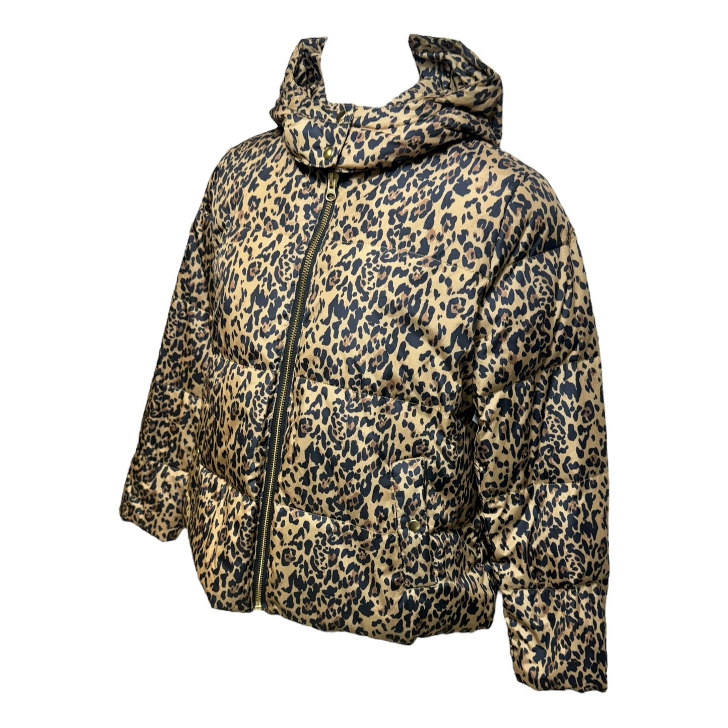 Hooded Jacket Puffer & Quilted By J. Crew In Animal Print, Size: Xxl