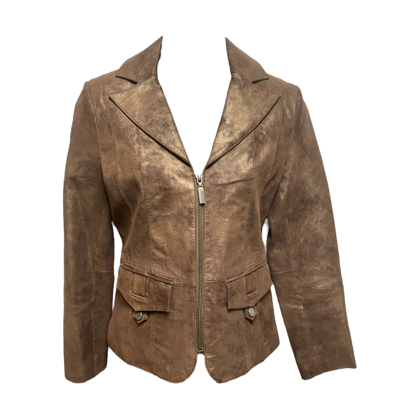 Jacket Leather By Bernardo In Gold, Size: Xsp