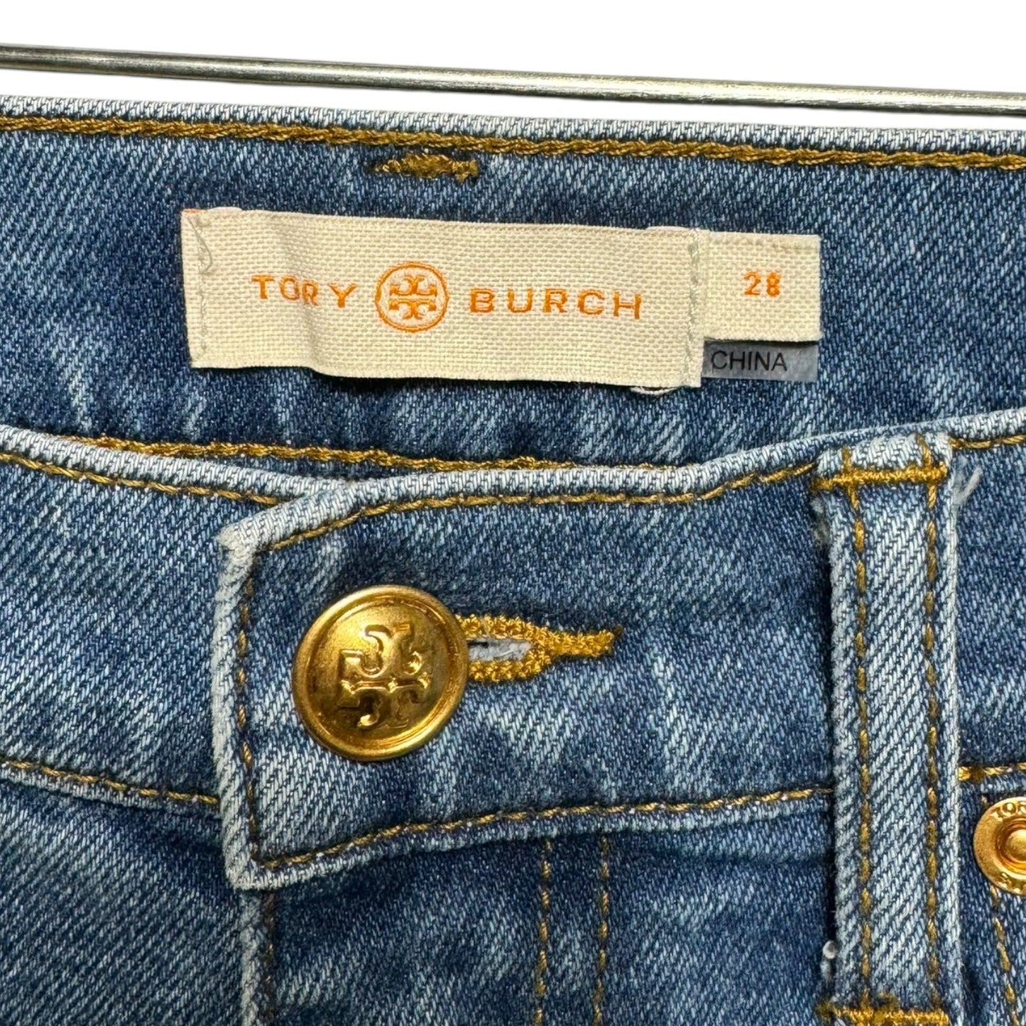 Jeans Designer By Tory Burch In Blue Denim, Size: 6