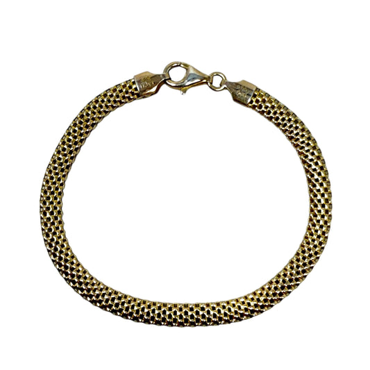 Gold Over Sterling Silver Italian 5mm Mesh Link Chain Bracelet 925 Made in Italy By LIRM