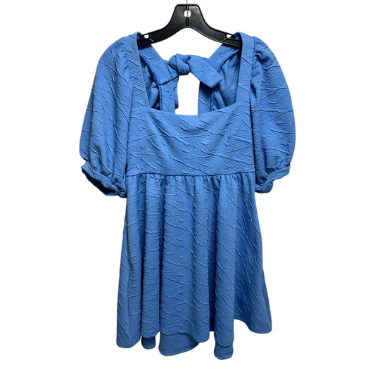 Tie-Back Textured Dress Casual Short By Free People In Blue, Size: S