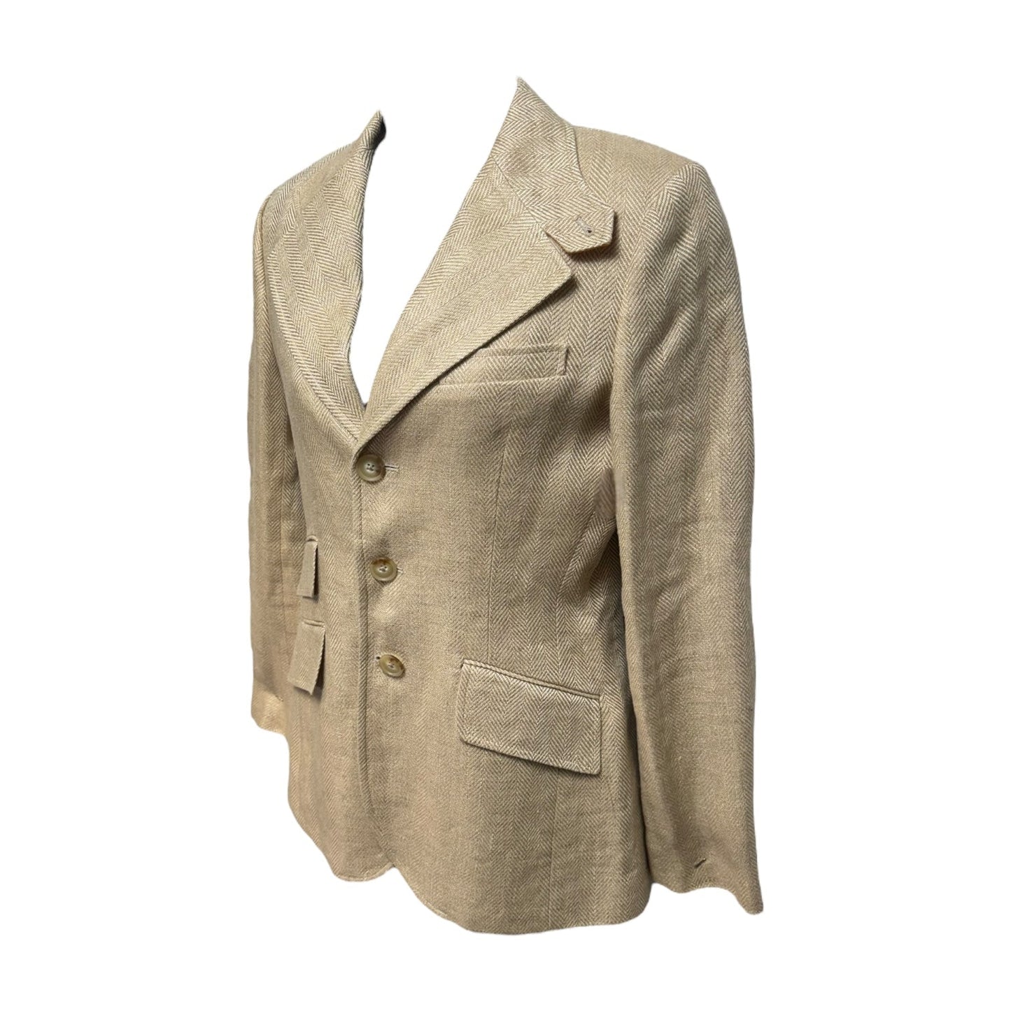 Linen Blazer By Polo Ralph Lauren In Tan, Size: 4