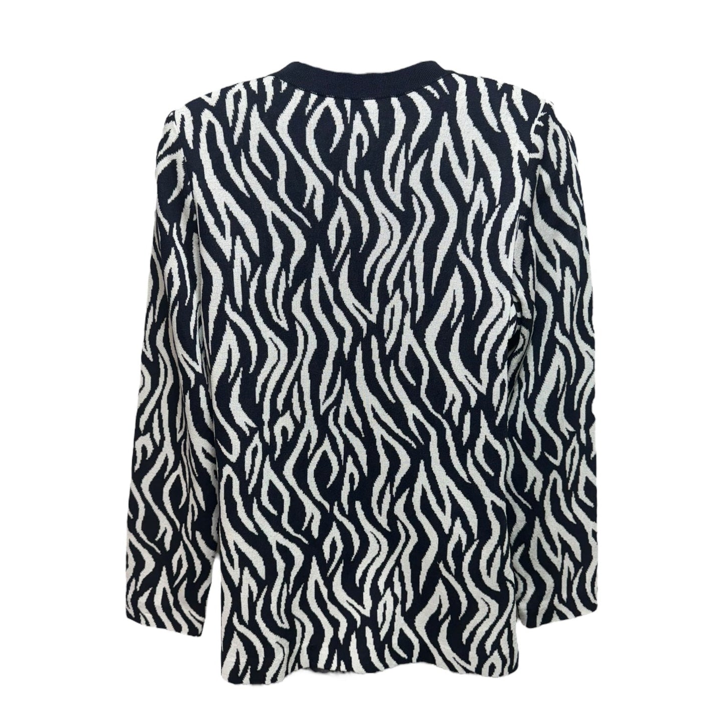 Zebra Knit Blazer By Misook In Navy & White, Size: Xs