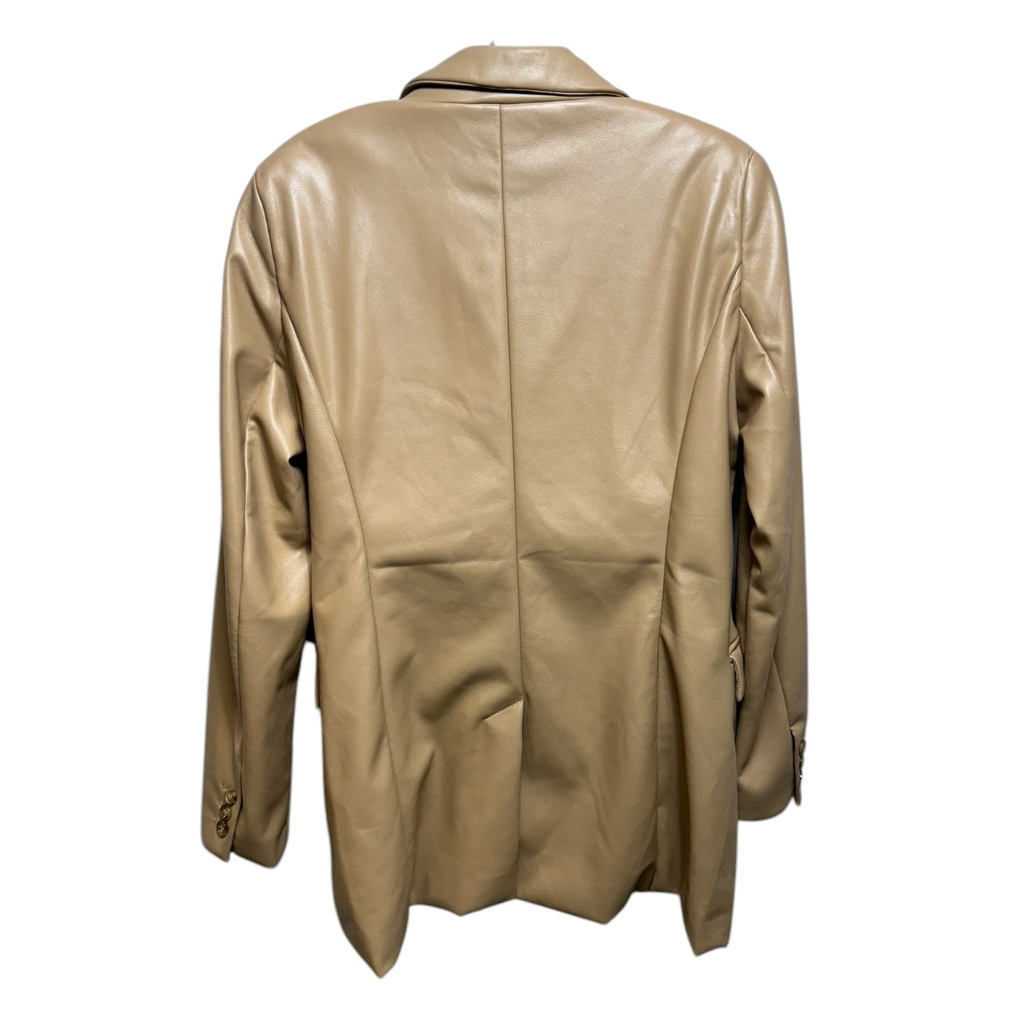 Faux Leather Blazer By Joie In Tan, Size: S