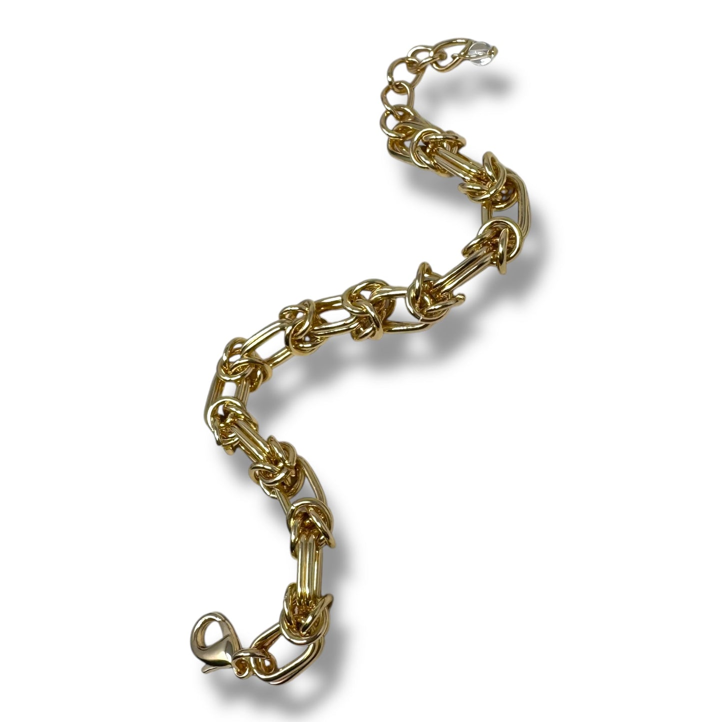 Gold Tone Knot Link Bracelet By Unbranded