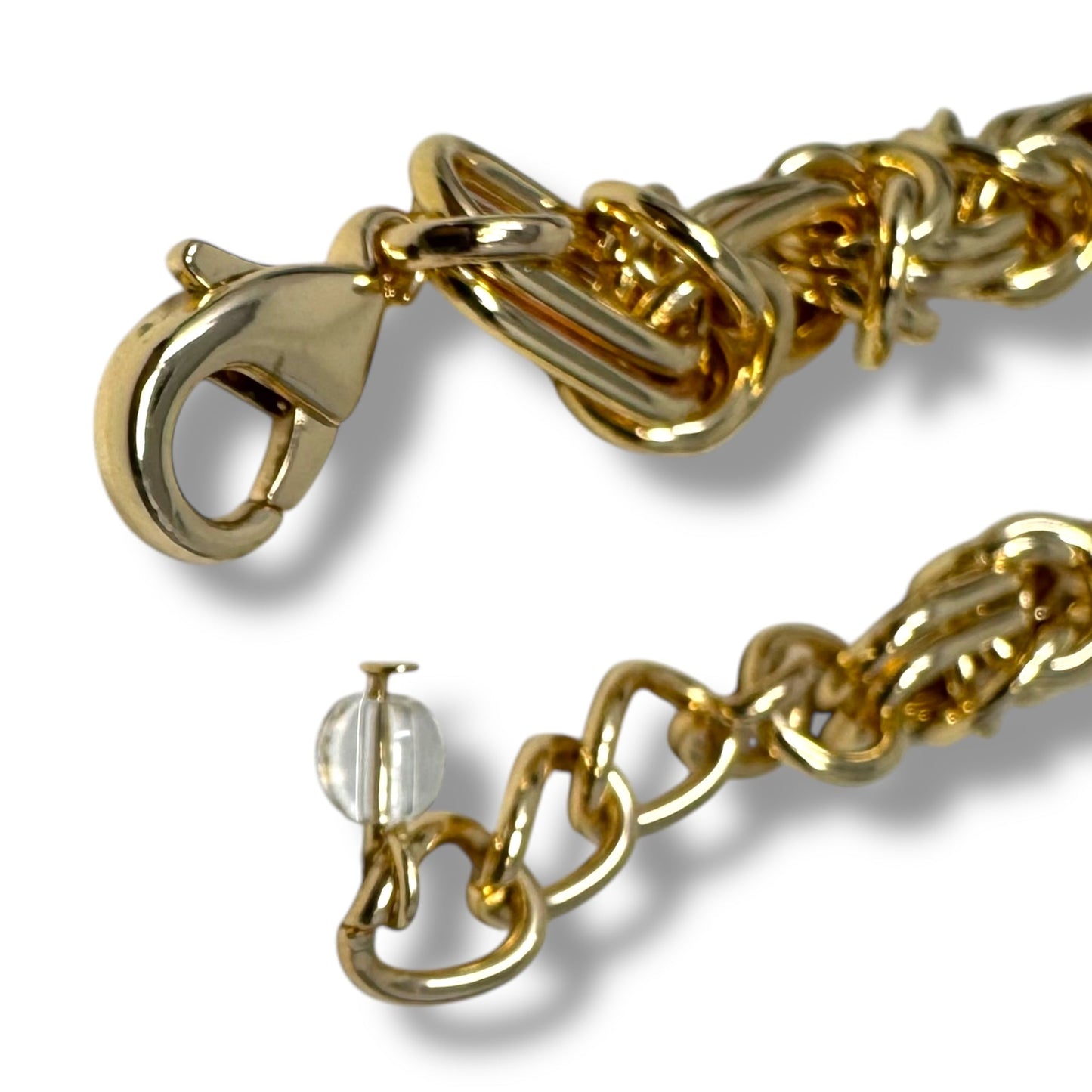 Gold Tone Knot Link Bracelet By Unbranded