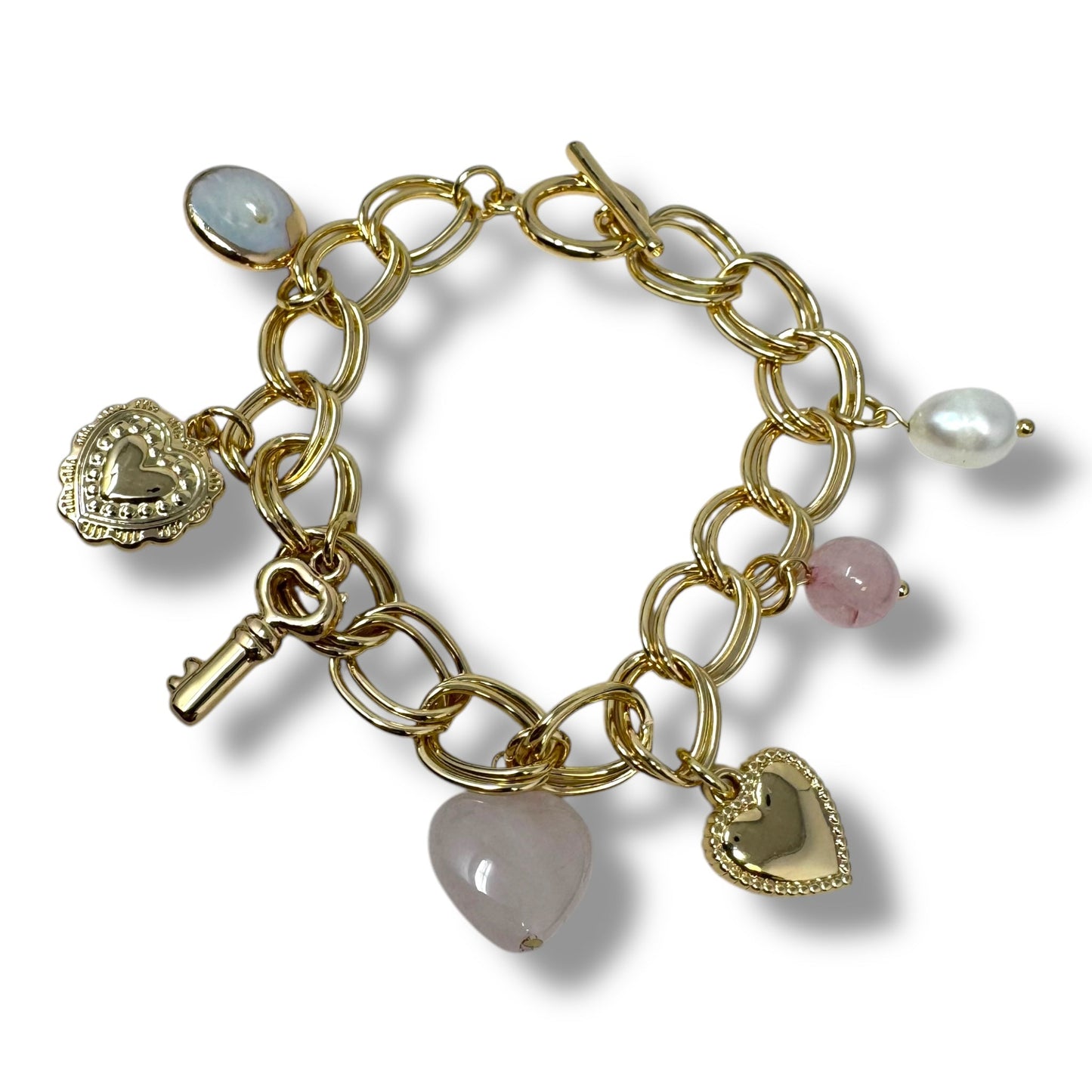 Hearts & Stones Charm Bracelet By Unbranded