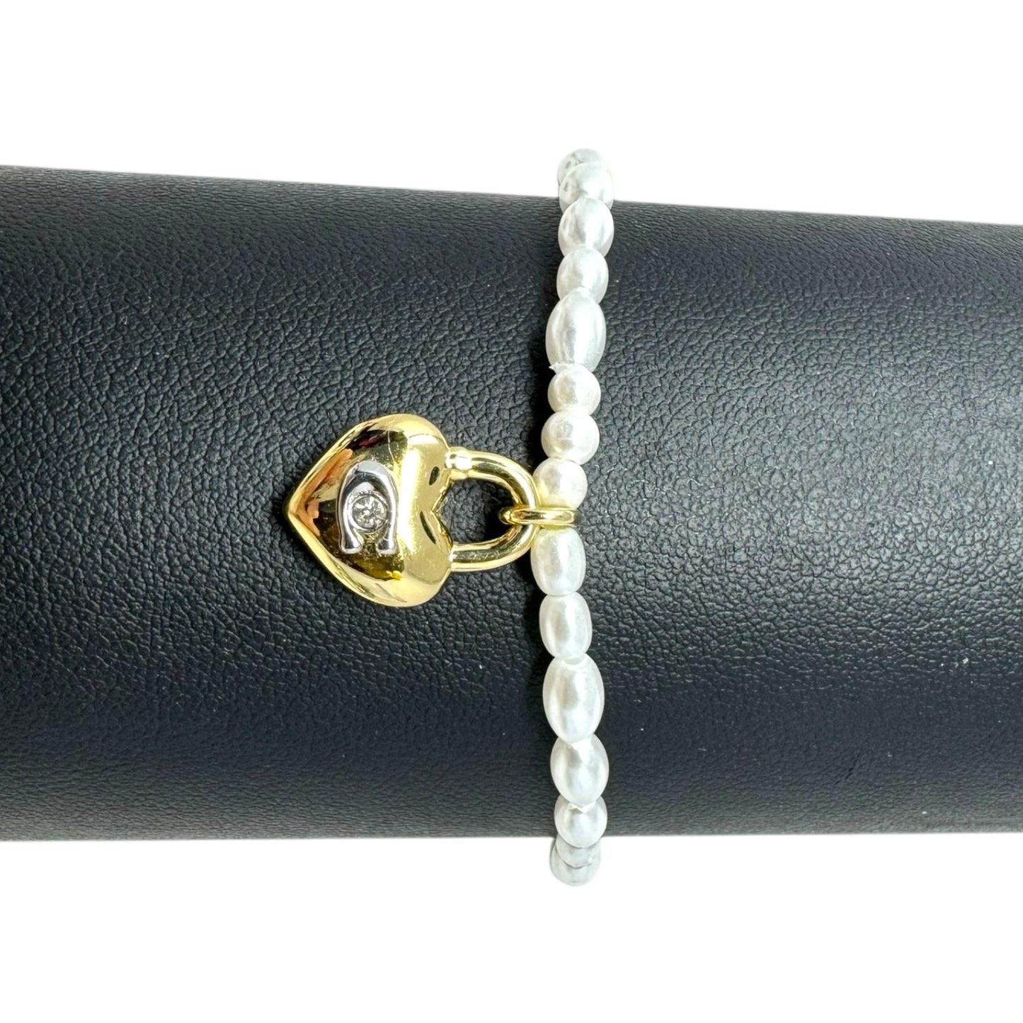 Heart Lock Stretch Bracelet Designer By Coach