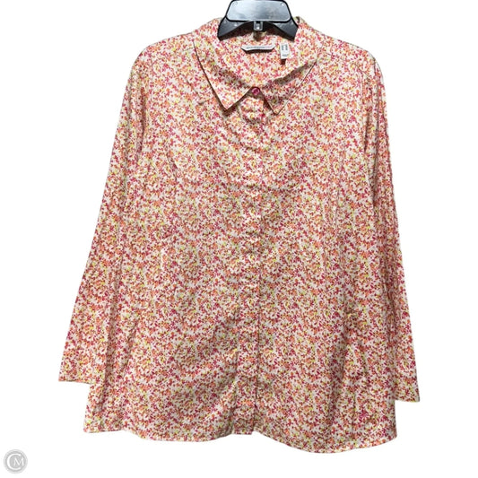 Top Long Sleeve By Isaac Mizrahi Live Qvc In Floral Print, Size: 22