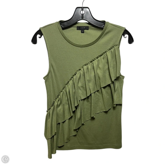 Ruffle Top Sleeveless By J. Crew In Green, Size: S