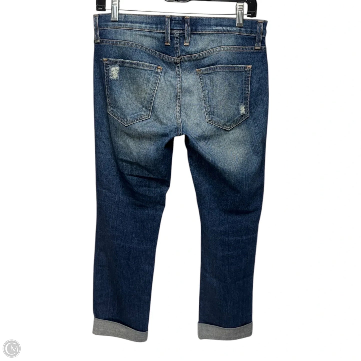 Jeans Boyfriend By Current Elliott In Blue Denim, Size: 0