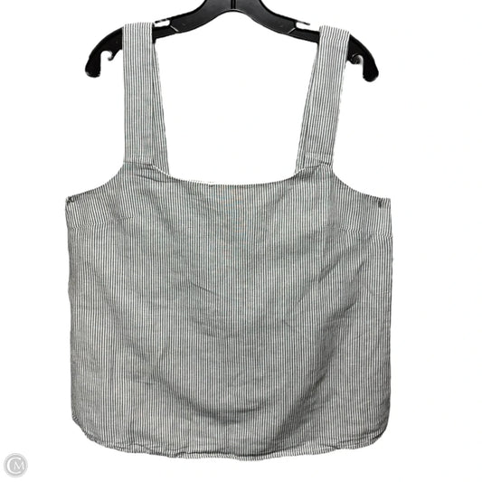 Linen Blend Top Sleeveless By J. Crew In Striped Pattern, Size: L