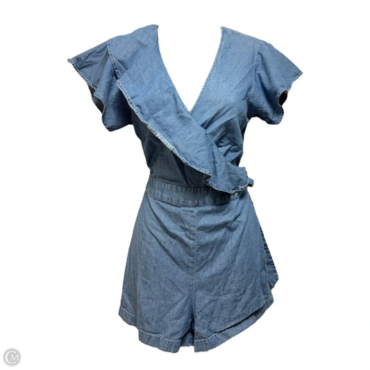 Chambray Flutter Romper By Draper James In Blue Denim, Size: 6