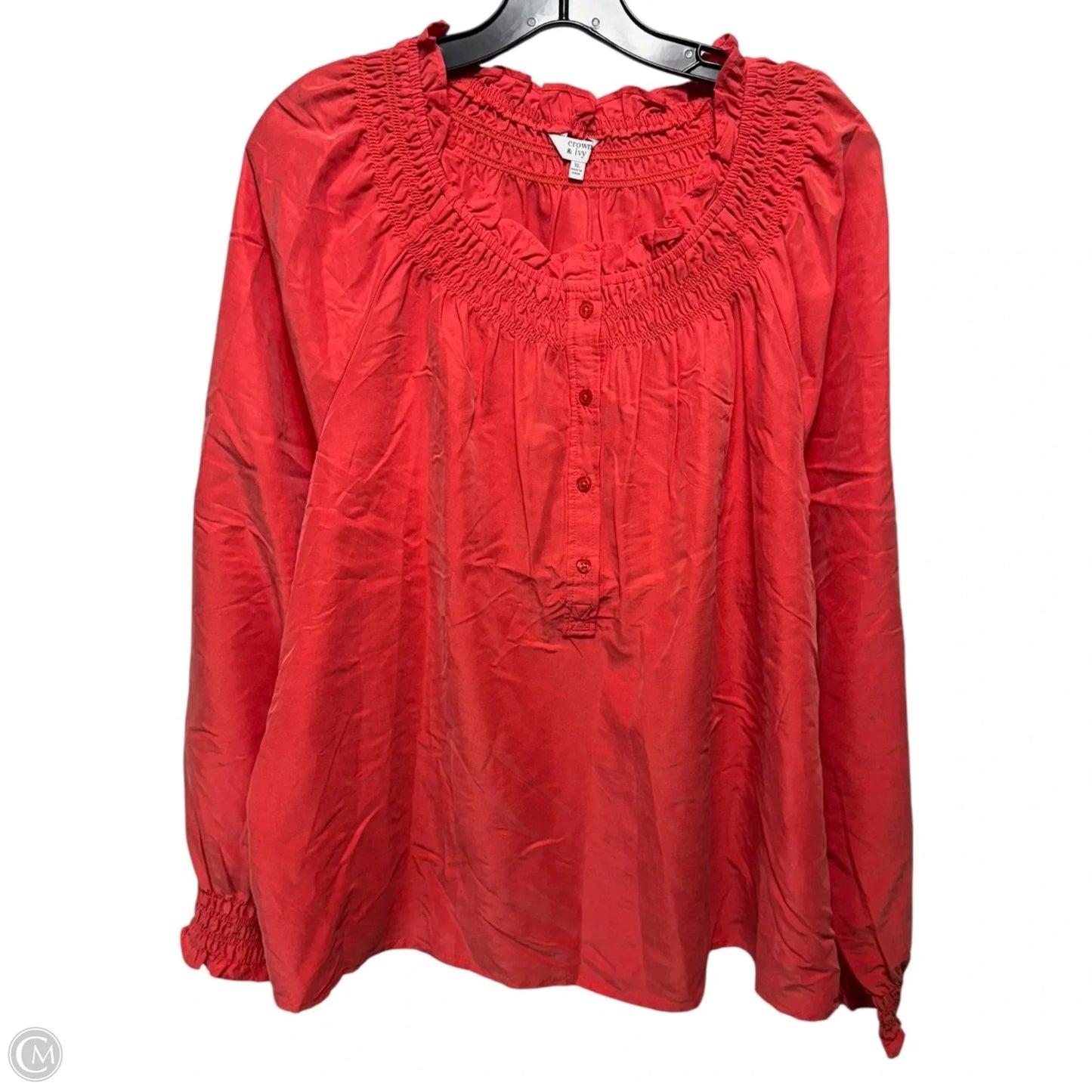Top Long Sleeve By Crown And Ivy In Red, Size: Xl