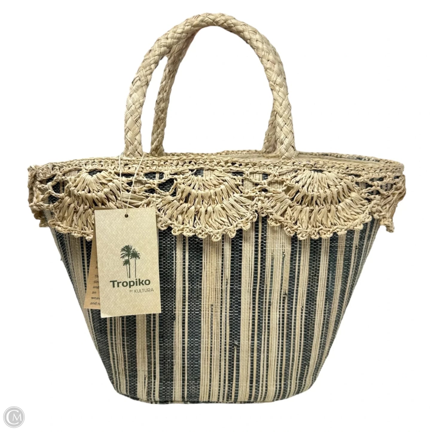 Raffia Bucket Tote By Tropika By Kultura, Size: Small