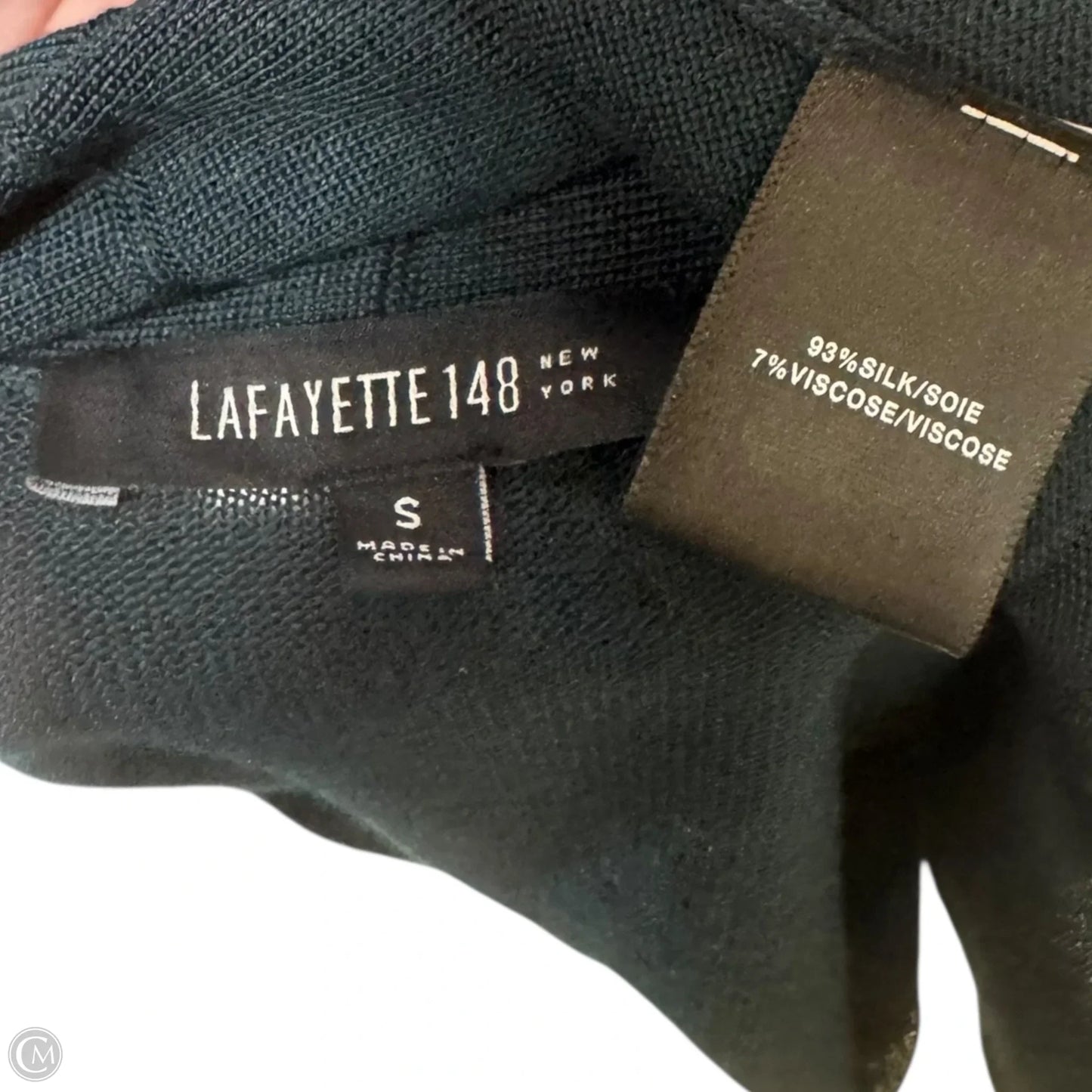 Silk Blend Sweater Cardigan Designer By Lafayette 148 In Green, Size: S