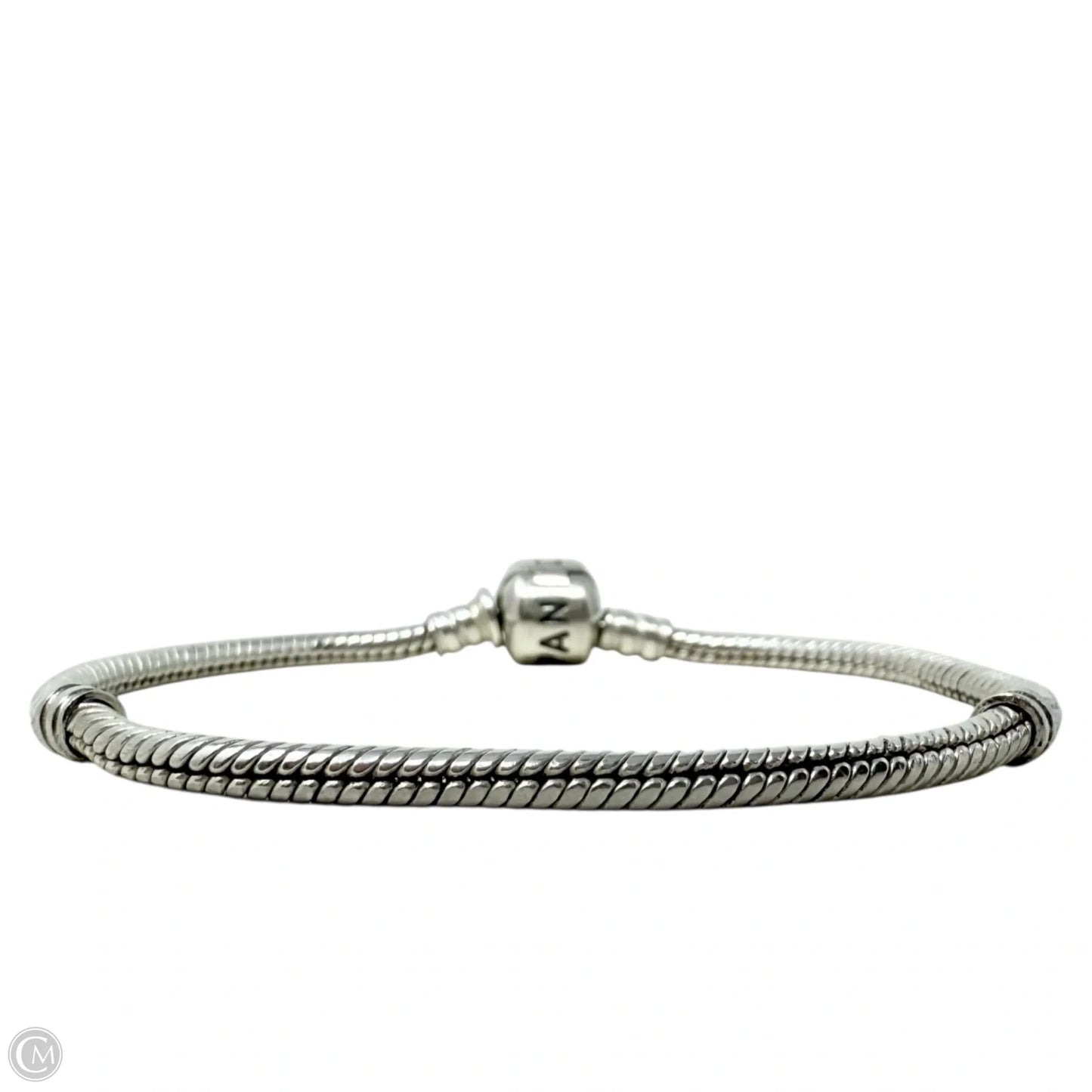 Sterling silver Moments Barrel Clasp Snake Chain Bracelet  By Pandora