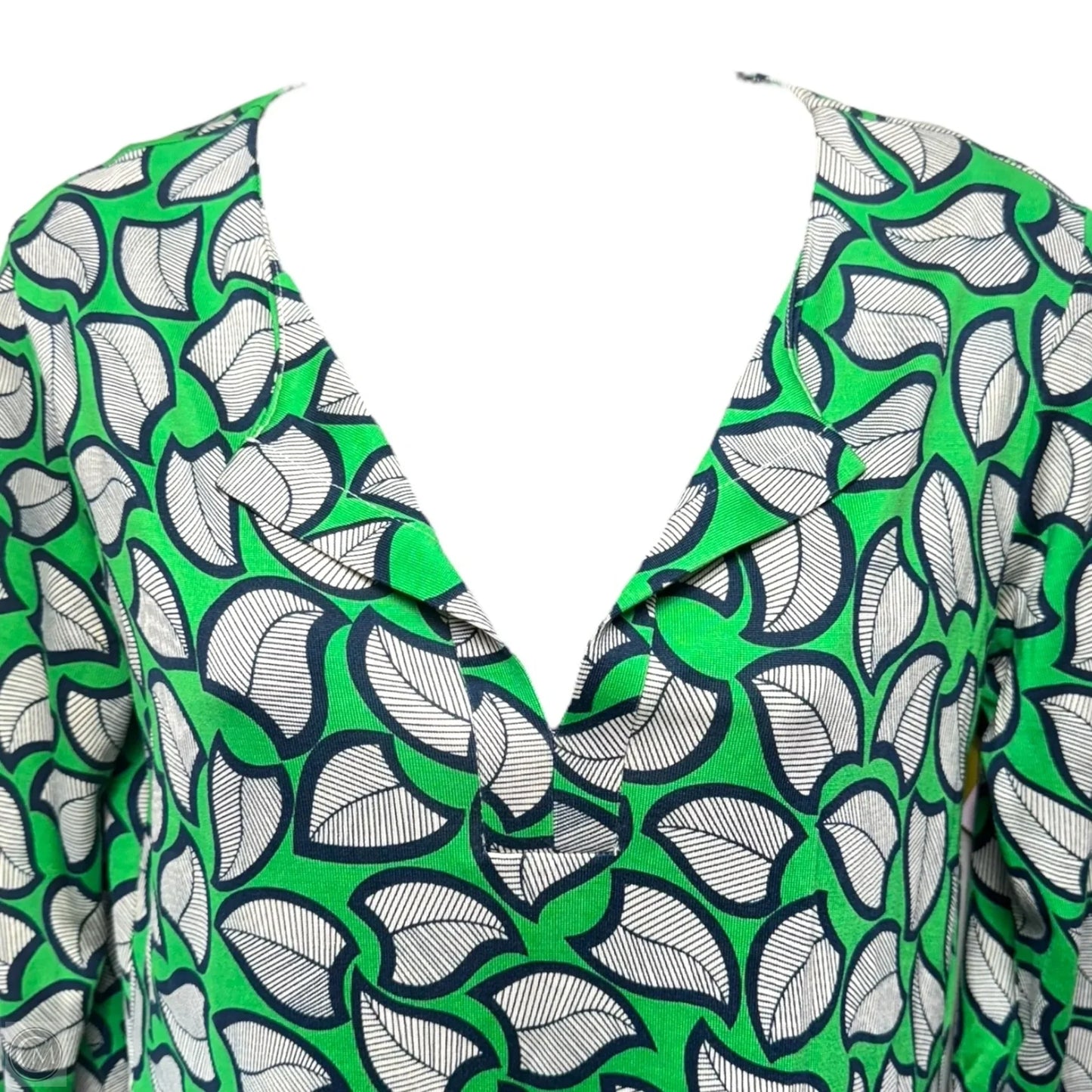 Silk Tunic Designer By Diane Von Furstenberg In Blue & Green, Size: 2