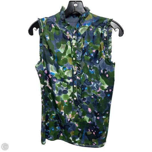 Silk Top Sleeveless By J. Crew In Multi-colored, Size: 2