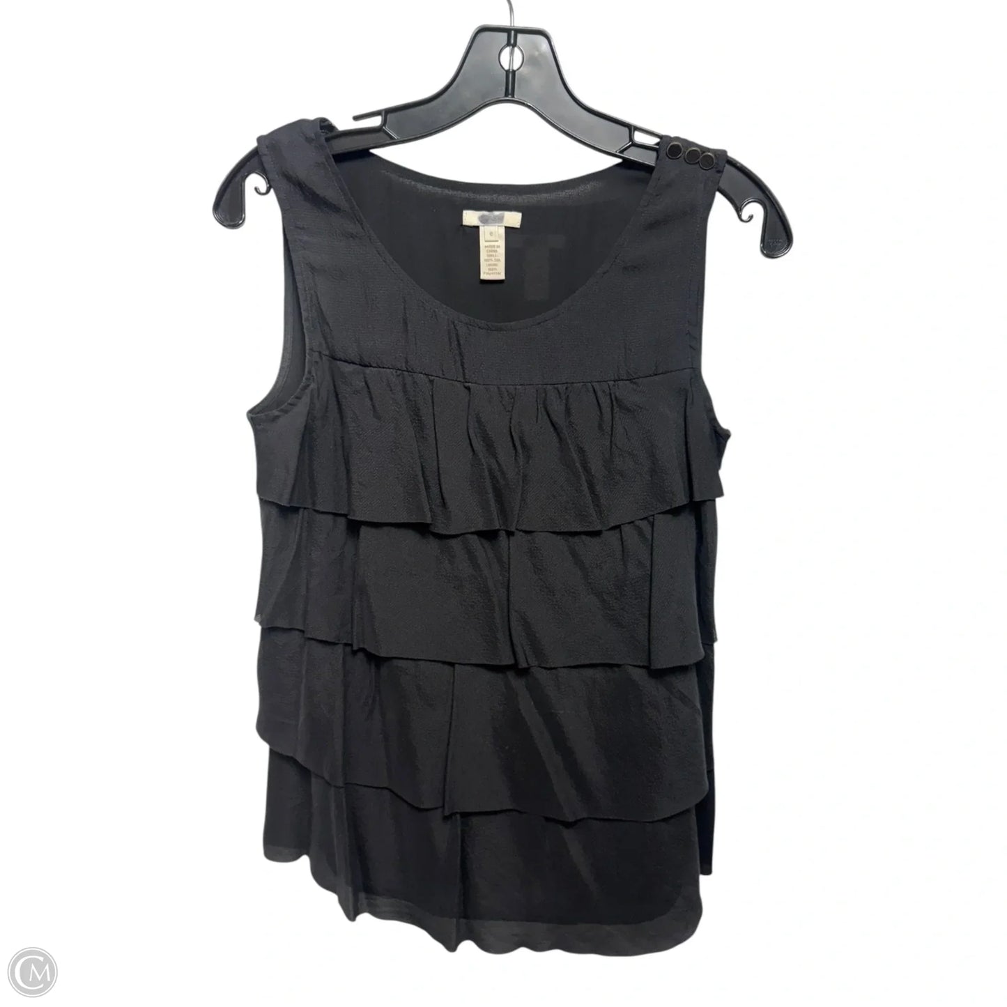 Silk Top Sleeveless By J. Crew In Black, Size: 0