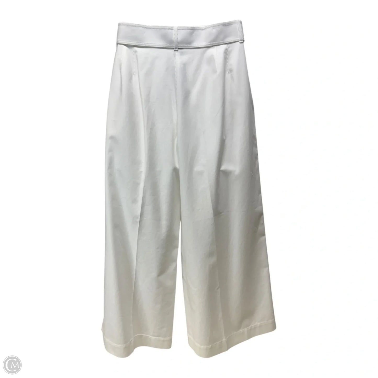 Tortoiseshell Belt Wide Leg Pants Designer By Lafayette 148 In White, Size: 14